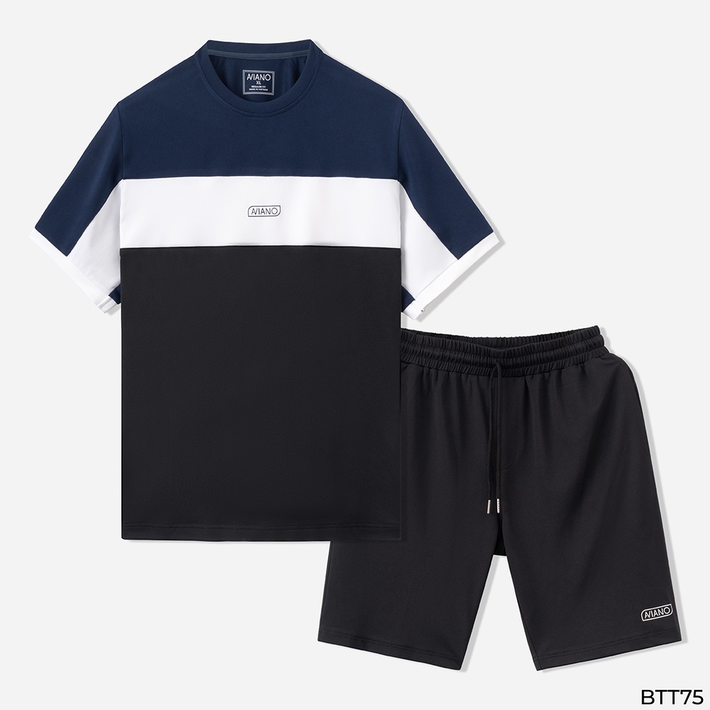 Bộ Thể Thao Nam Mùa Hè Sọc Ngang Thời Trang Năng Động Thiết Kế AVIANO