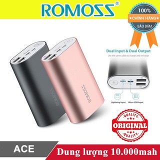 Sạc dự phòng chính hãng Romoss 10.000mah ACE♥️Freeship ♥️ - Pin sạc dự phòng