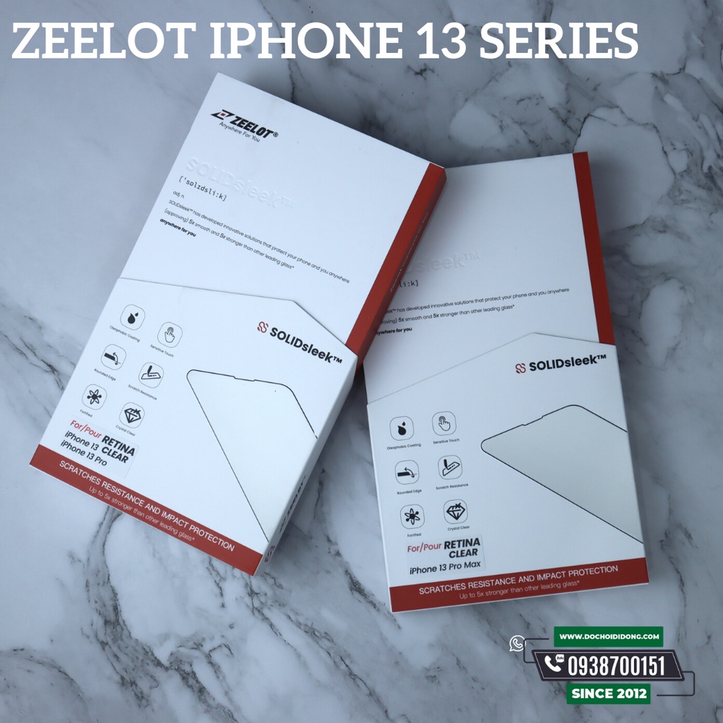 Dán Cường Lực Zeelot Cho IPhone 13 14 Plus Pro Max Mini Các Đời