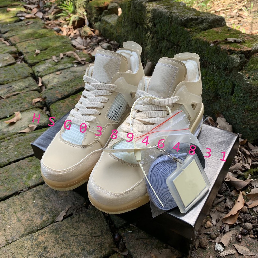 Giày J 4 retro off white kem, Xanh dương, Trắng full , Xanh Ngọc ,Giày sneaker J4 siêu hot