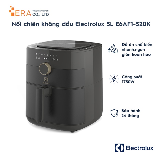 [Mã ELHADEV giảm 4% đơn 300K] Nồi chiên không dầu Electrolux E6AF1-520K 5L