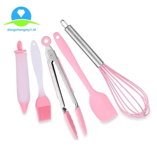 Bộ 5 cây đánh trứng bằng silicone màu hồng