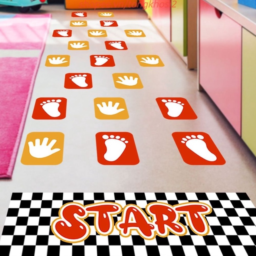 Decal Dán , Bộ Decal Dán Sàn Nhảy Ô Cho Bé
