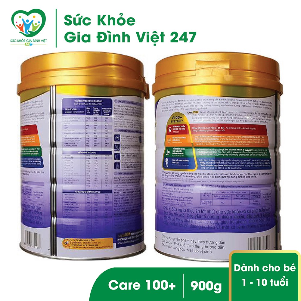 Sữa nutri CARE 100+ 900g - Khắc phục sự biếng ăn cho trẻ - Sữa dinh dưỡng &quot;4 in 1&quot;