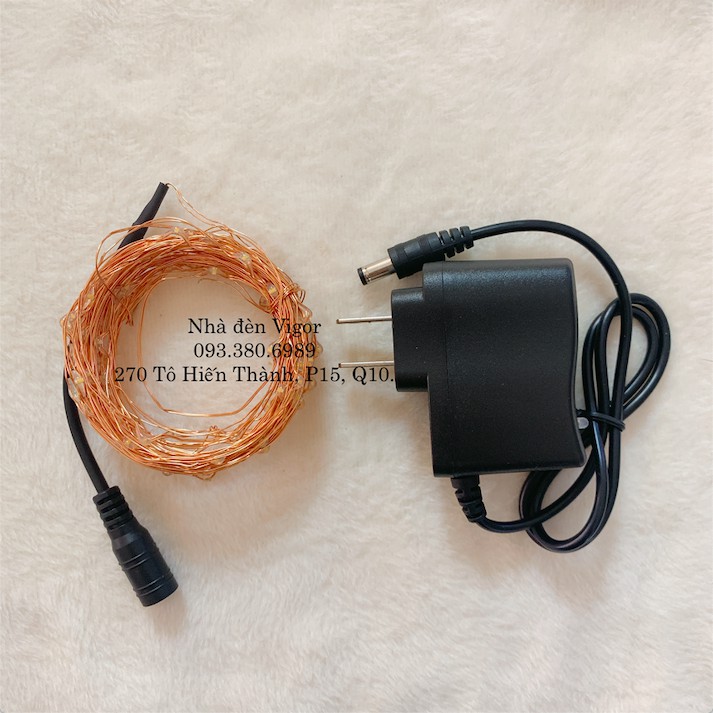 Đèn Led Đom Đóm 10m (Dùng Điện) - Dây đồng Màu vàng/Đủ màu