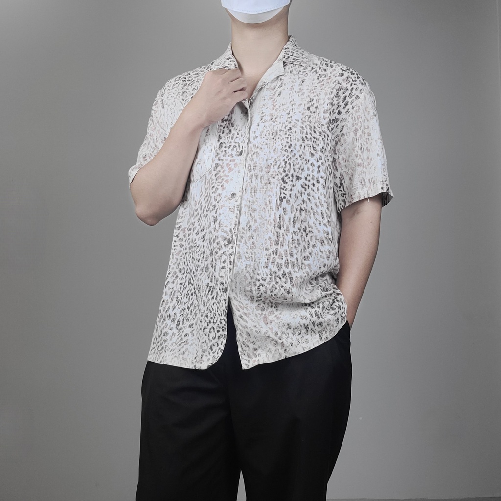 Sơ mi cộc tay nam cổ cuba, cuban shirt 3 phối máu trẻ trung, chất liệu linen