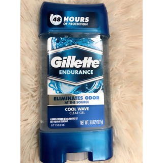 Lăn Khử Mùi Dạng Gel Gillette Endurance Cool Wave Clear Gel (107g) hàng xách tay của Mỹ