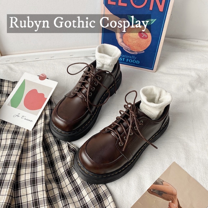 [Sẵn]  Giày Oxford đế dày cá tính ( Màu đen và nâu ) Size 35 - 40, 2101