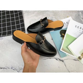 (Ảnh thật )Giày Sục Nam Dây Xích Ngang Da Bò Kiểu Dáng Hàn Quốc cực rẻ