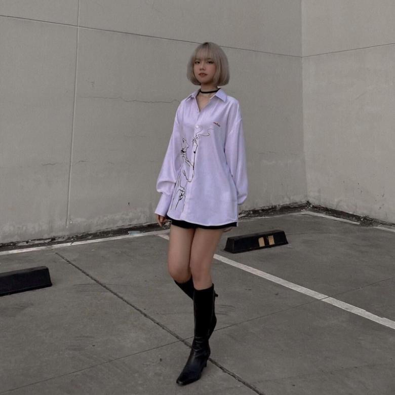 [XẢ KHO] Áo Sơ Mi Sadboiz Tay dài Hình Cậu Bé Ulzzang Nam Nữ Freesize &lt;62kg