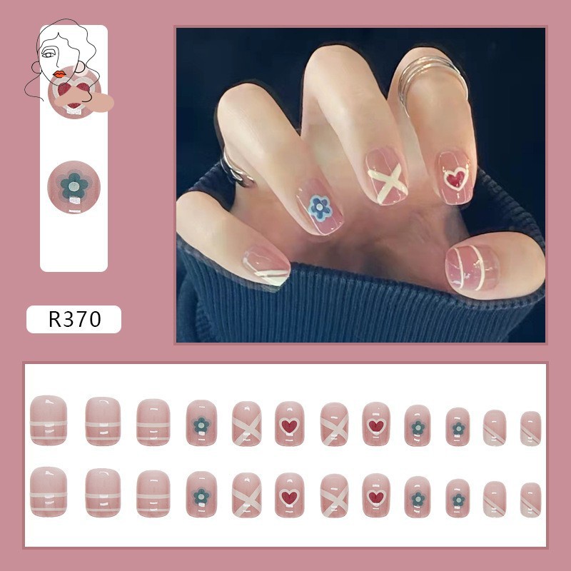 Bộ 24 Móng Tay Giả Trang Trí Xinh Xắn