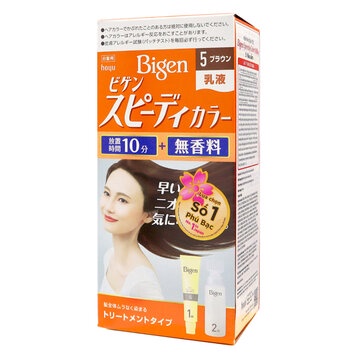 Kem Nhuộm Tóc Phủ Bạc Bigen #5 Màu Nâu Sẫm 80g Speedy Color Milky