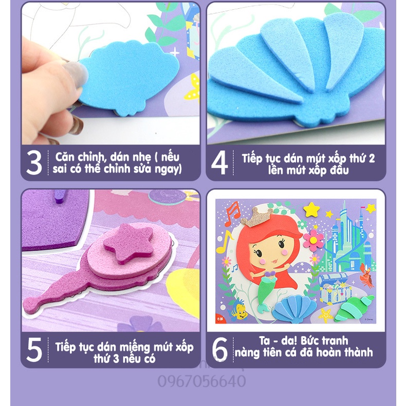 Tranh dán xốp 3D chủ đề Disney cho bé
