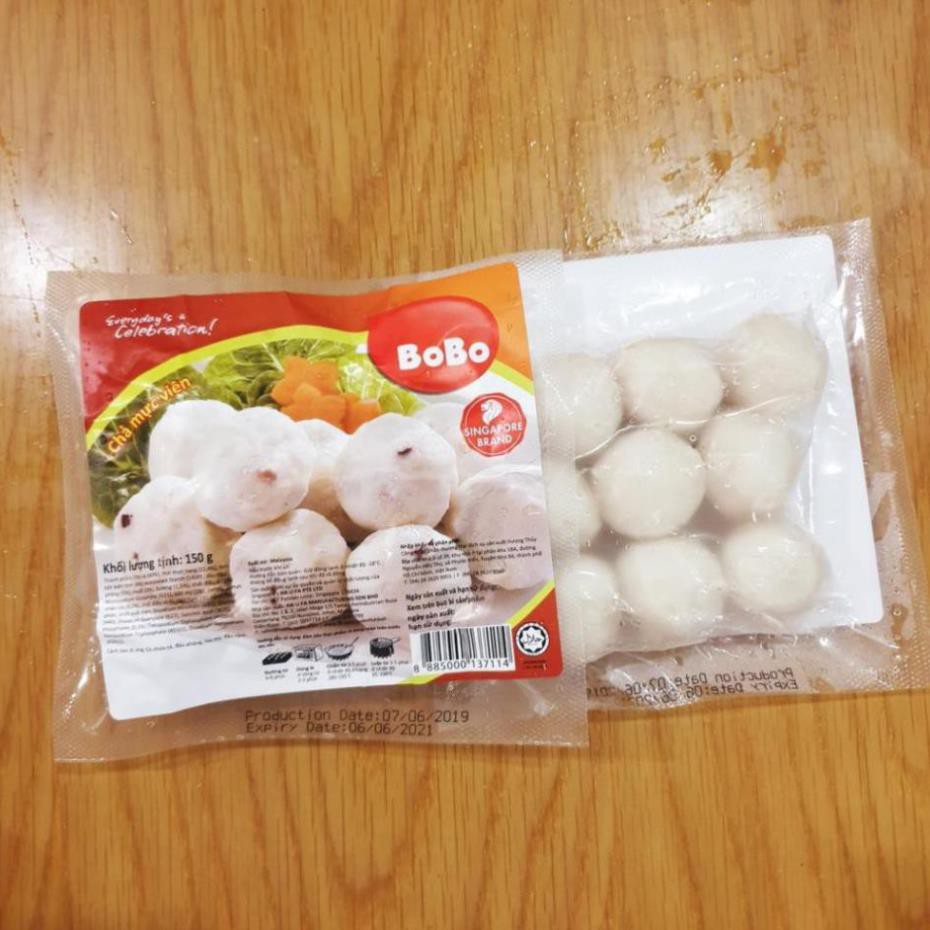 Cá Viên Trắng Cao Cấp Bobo Singapore - 1 túi 150g - 9 Viên