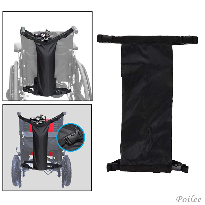 Oxygen Cylinder Bag for Wheelchairs with Buckles, Fits Any Wheelchair, Black, Heavy Duty