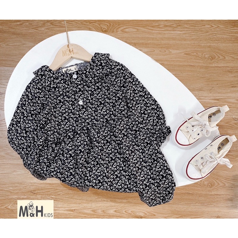 (jean baby) Sét bộ áo khoác bò kèm váy hoa nhí mềm mát cho bé gái (15-28kg)