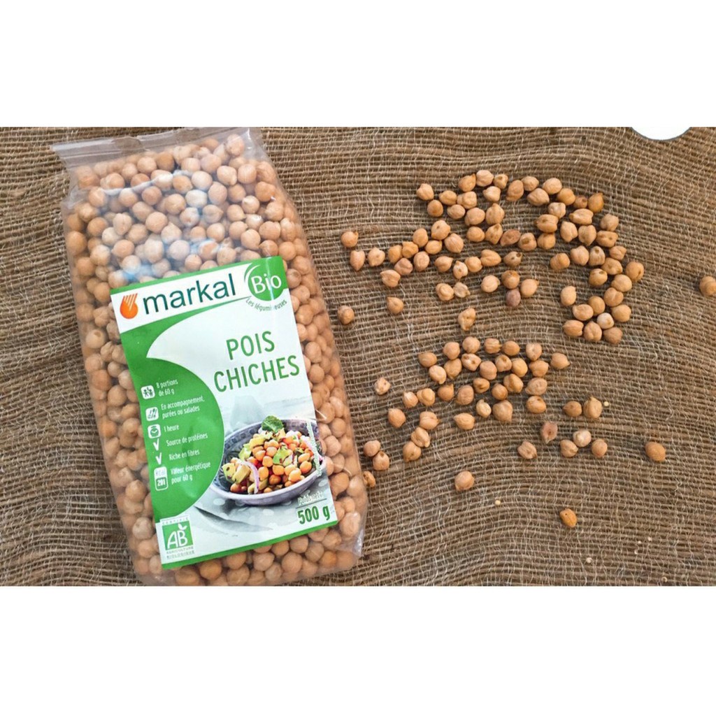 Hạt đậu gà hữu cơ đồ ăn dặm thực phẩm cho bé nhập khẩu 500gr Markal chính hãng 11202