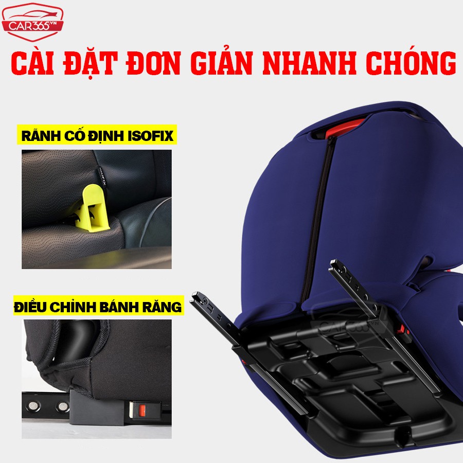 Ghế ngồi an toàn trên ô tô cho bé CAR365 chuẩn ISOFIX góc độ điều chỉnh linh hoạt - Êm ái, thoải mái, an toàn - CAR47