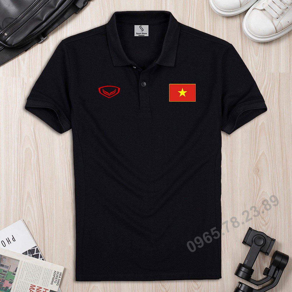 Áo thun polo Việt Nam cao cấp có cổ ngắn tay vải cá sấu mát không bông xù trẻ trung sang trọng năng động Gucatin
