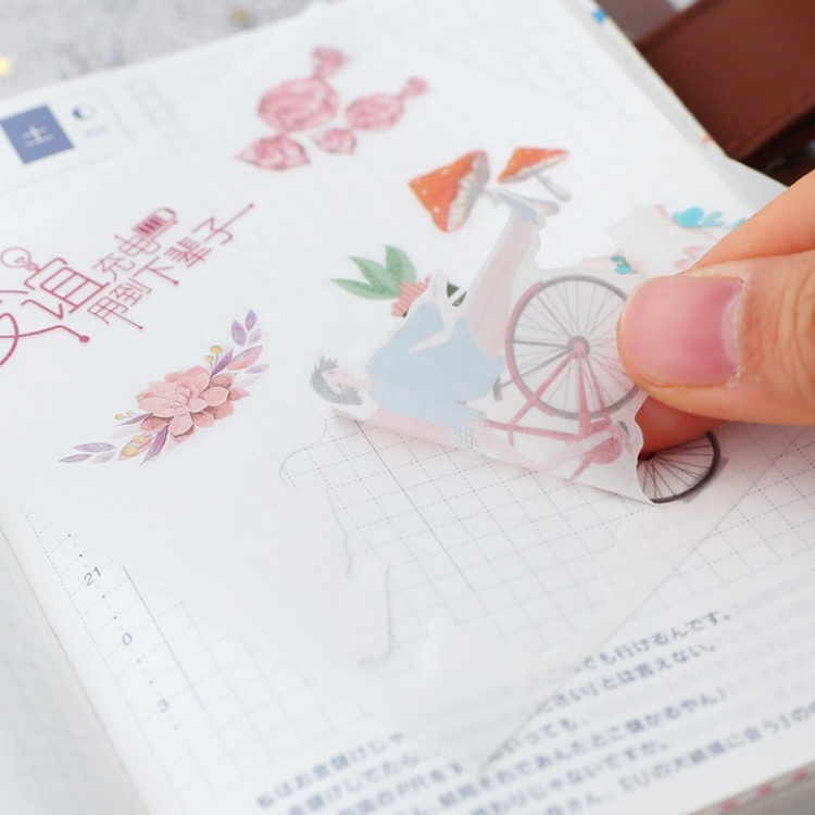 Sticker vintage dán sổ dán mũ bảo hiểm anime cute trang trí DIY Crafts, Scrapbook, Journal, Diary, Planner 1 tấm HD117