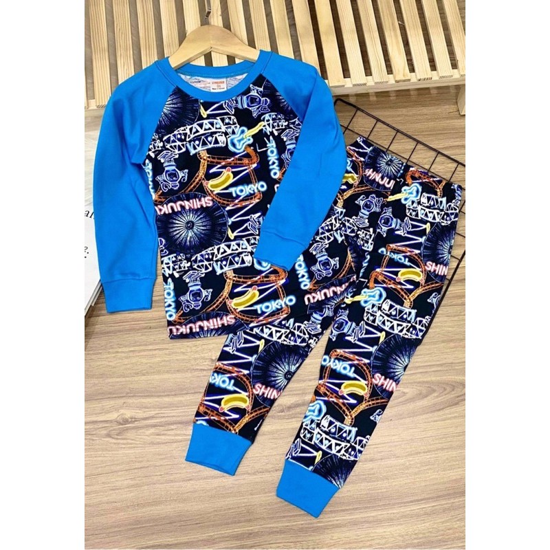 Bộ dài tay size đại thun borip cho bé trai từ 22 đến 40kg - Bộ dài bé trai