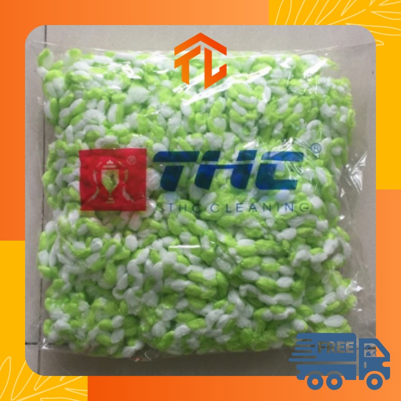 Nùi lau bông lau 360 nhựa PE, sợi cotton
