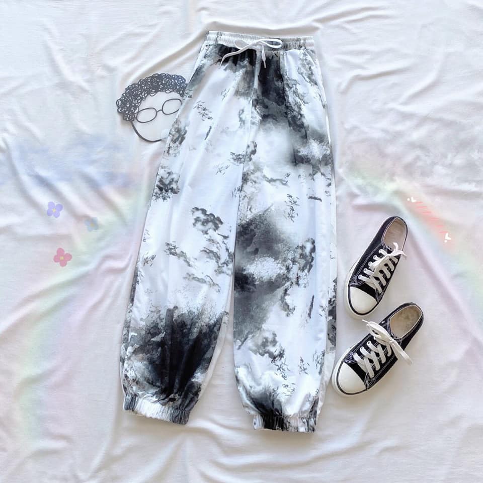 Quần jogger loang màu tie dye ống bo unisex cryaotic10