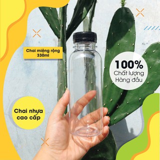 Chai pet 330ml tròn miệng rộng chuyên chè dưỡng nhan, trà sữa