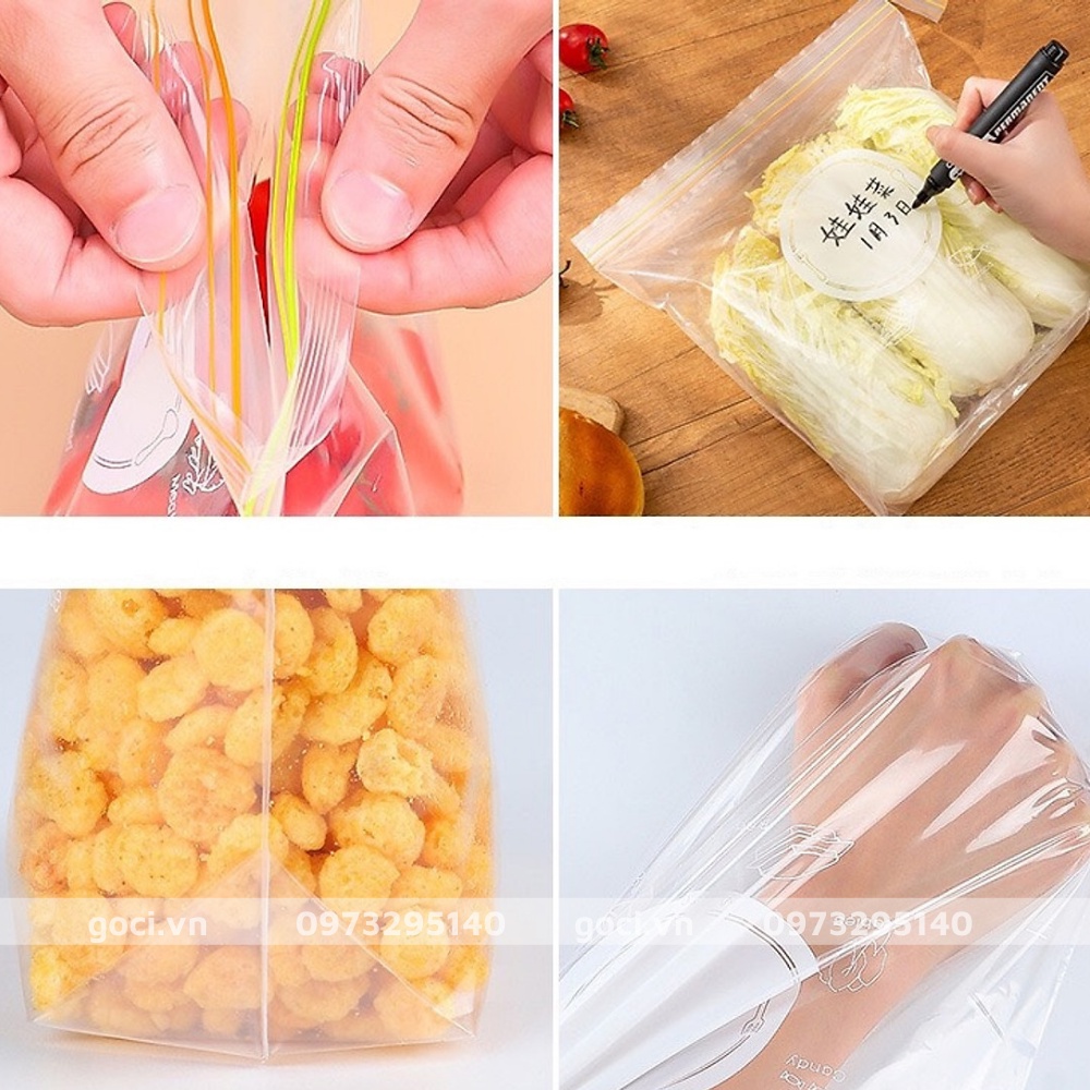 Túi zip đựng thực phẩm tủ lạnh túi bọc Nhật Bản bảo quản giữ vệ sinh ray củ đồ khô nguyên liệu