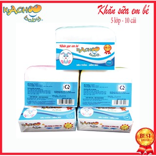 Khăn sữa 5 lớp hiệu kachoobaby, dùng để lau mặt, quàng cổ, tắm bé