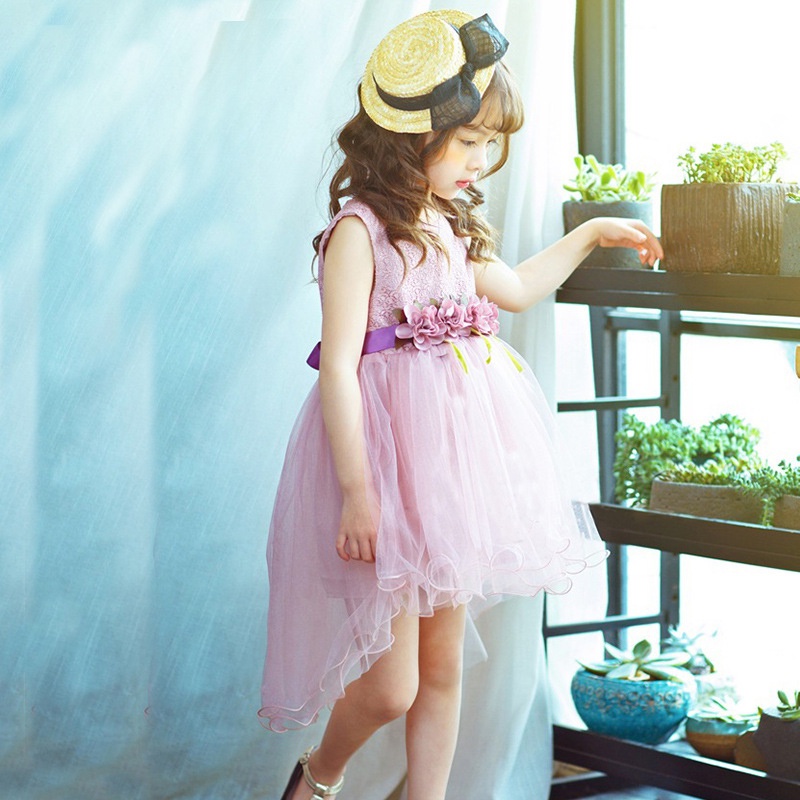 Đầm Công Chúa Đính Hoa Eo Xinh Xắn Cho Bé Gái