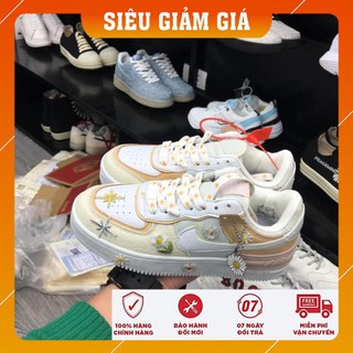 FREE SHIP giày sneaker thể thao AF1 hoa cúc vàng đầy đủ phụ kiện kèm ống dây