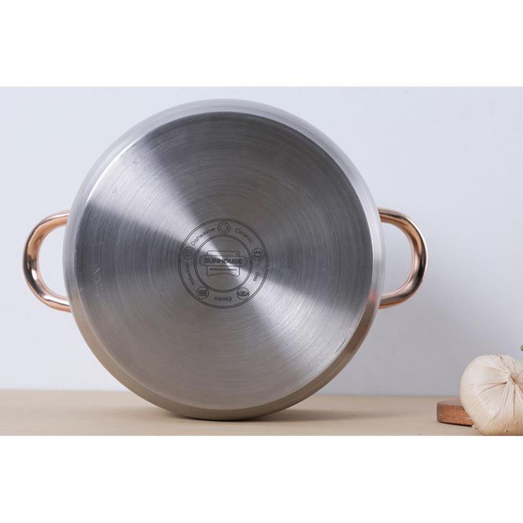 Nồi inox 5 đáy QUAI VÀNG sunhouse Đủ size