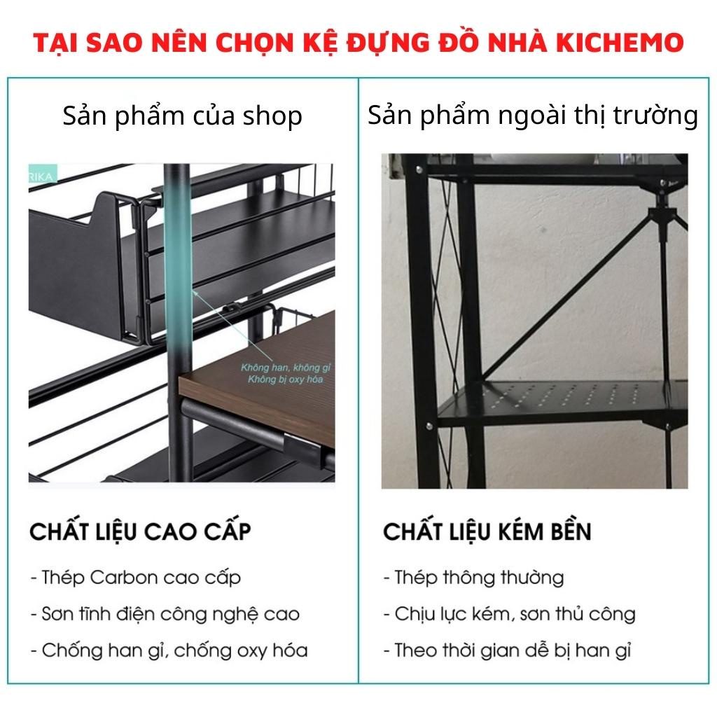 Kệ để đồ đa năng Kệ nhà bếp đựng lò vi sóng thép không gỉ 3 4 tầng M15
