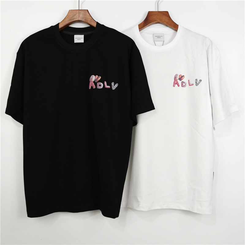 ADLV Áo Thun Tay Ngắn Dáng Rộng Vải Cotton In Chữ Thiết Kế Trẻ Trung Cho Nam Và Nữ