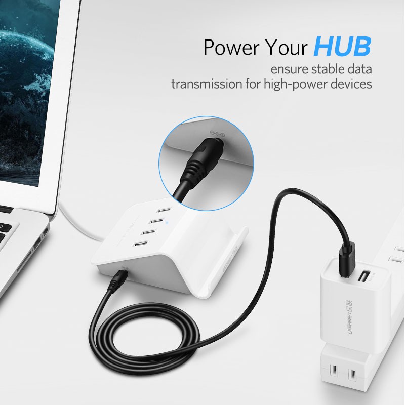 Cáp sạc UGREEN USB - DC 3.5mm 5V 1M cao cấp