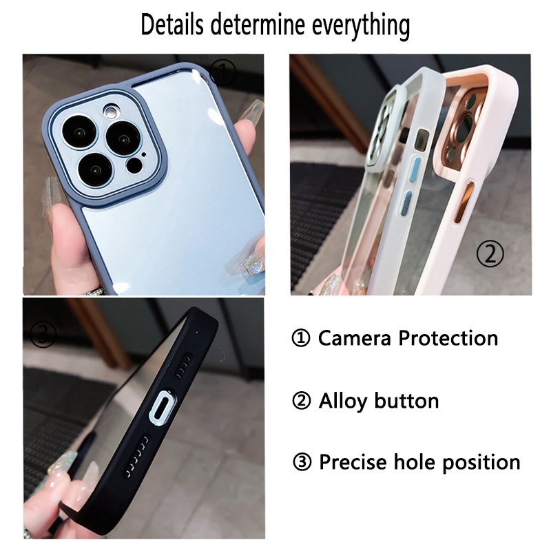 Ốp Điện Thoại Cứng Trong Suốt Cao Cấp Cho iPhone 14 13 12 Pro Max 14 Plus