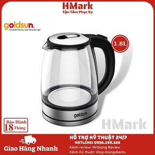 Ấm siêu tốc thủy tinh CH2701, Ấm đun nước cao cấp Goldsun - Hmark