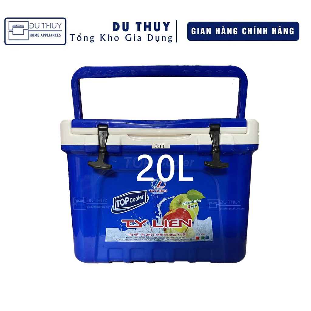 Thùng đá vuông giữ lạnh 100h dung tích 20L Top Cooler có quai xách, không chứa BPA an toàn cho sức khỏe