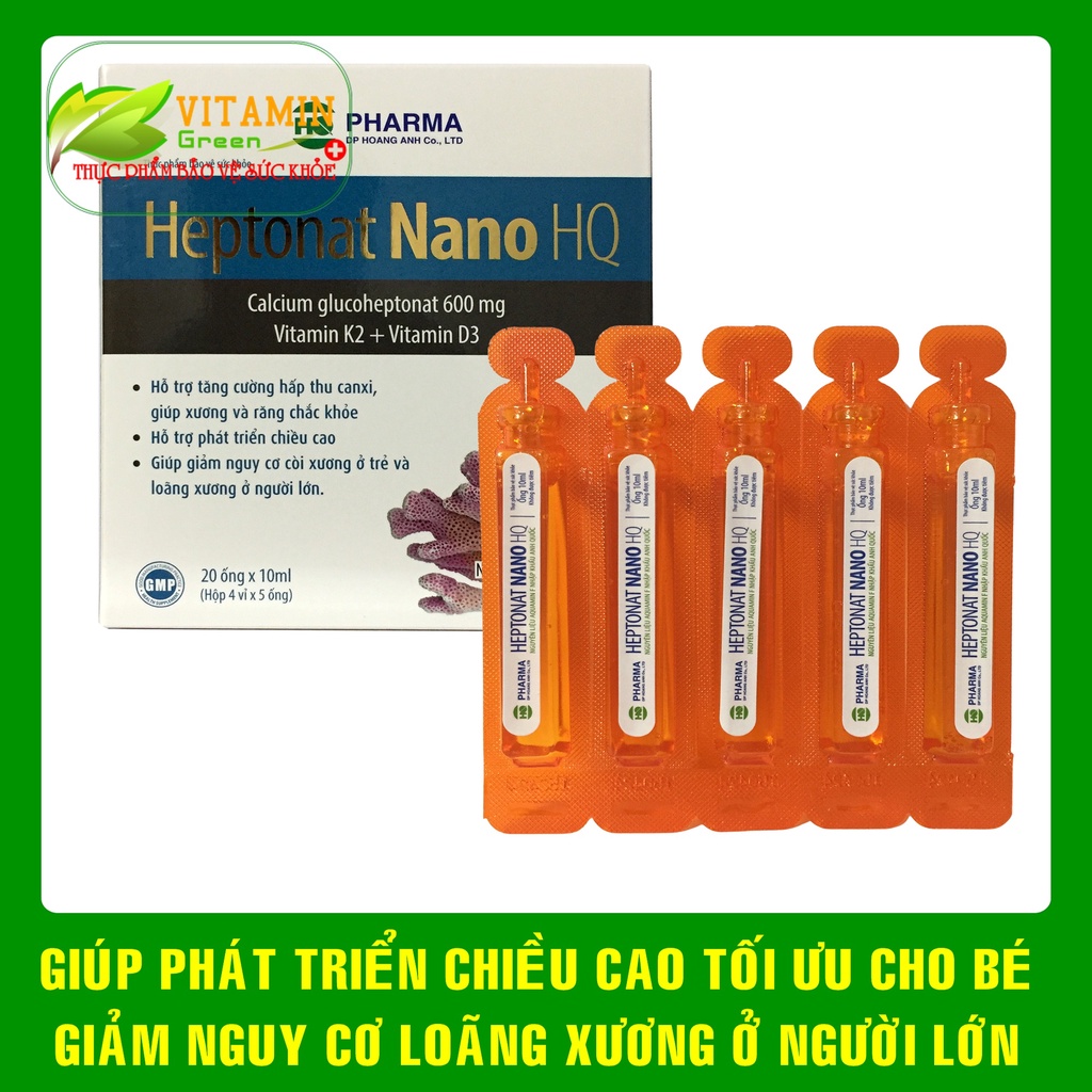 Canxi tảo biển HEPTONAT NANO HQ kết hợp canxi nano D3 K2 giúp bé phát triển chiều cao, giúp xương răng chắc khỏe