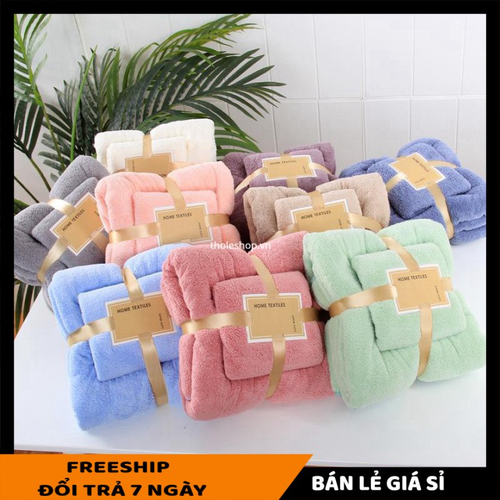 Khăn tắm mềm mạiSALE ️Bộ 2 khăn tắm siêu thấm hút mạnh, khử mùi, kháng khuẩn, mềm mịn 8190