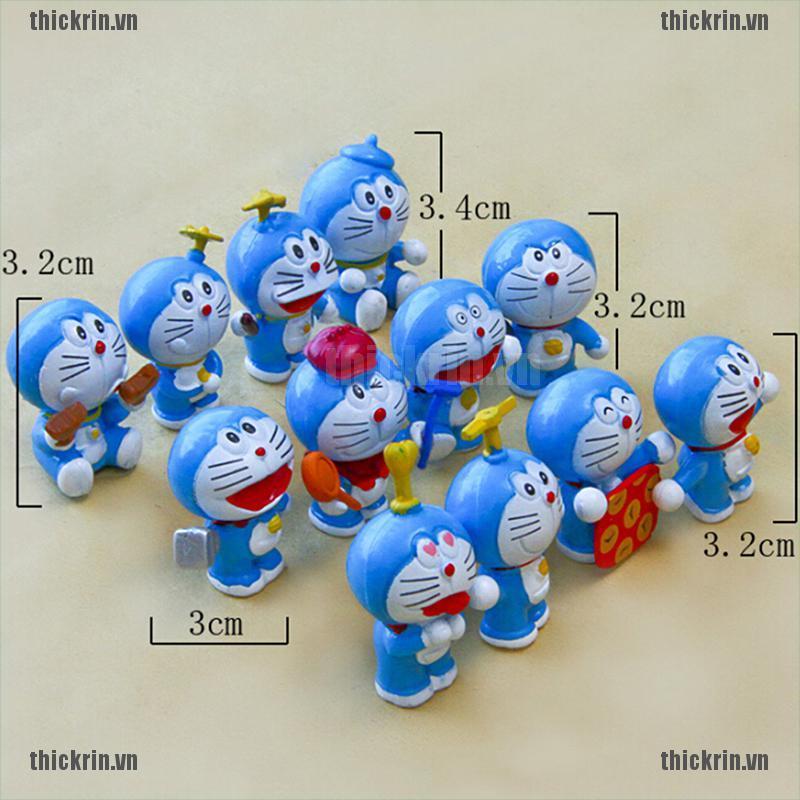 <Hot~new>12Pcs cartoon treasure chest Doraemon action figure toys for kids gift