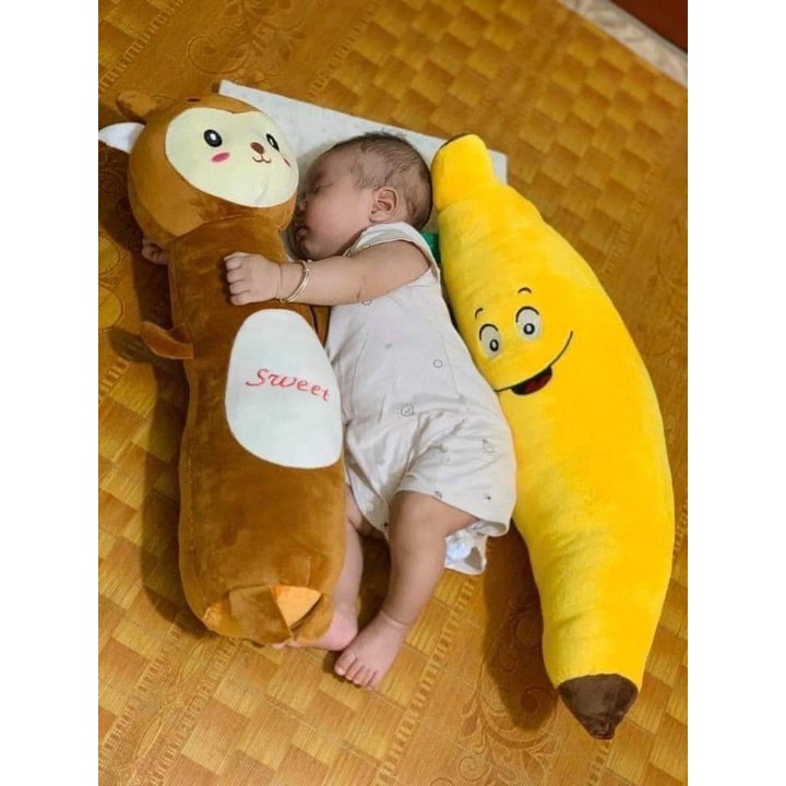 Gấu Bông Hình Nai Nâu Dễ Thương 60cm , Gối Ôm Chất Nỉ Nhung Mềm Mịn Cho Bé