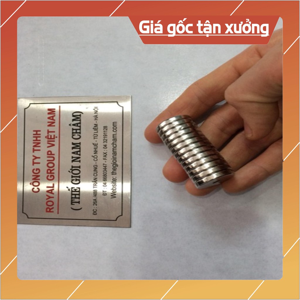 [Xả Kho] Nam châm viên 20x3,5 lỗ 4mm, loại nam châm trắng đất hiếm lực hút mạnh
