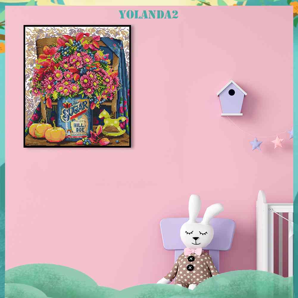Bộ Tranh Thêu Chữ Thập 14CT 2 Sợi Hình Hoa Cúc