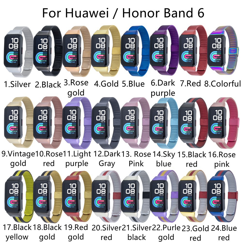 Dây Đeo Thay Thế Chất Liệu Kim Loại Dạng Lưới Cho Huawei Band 6