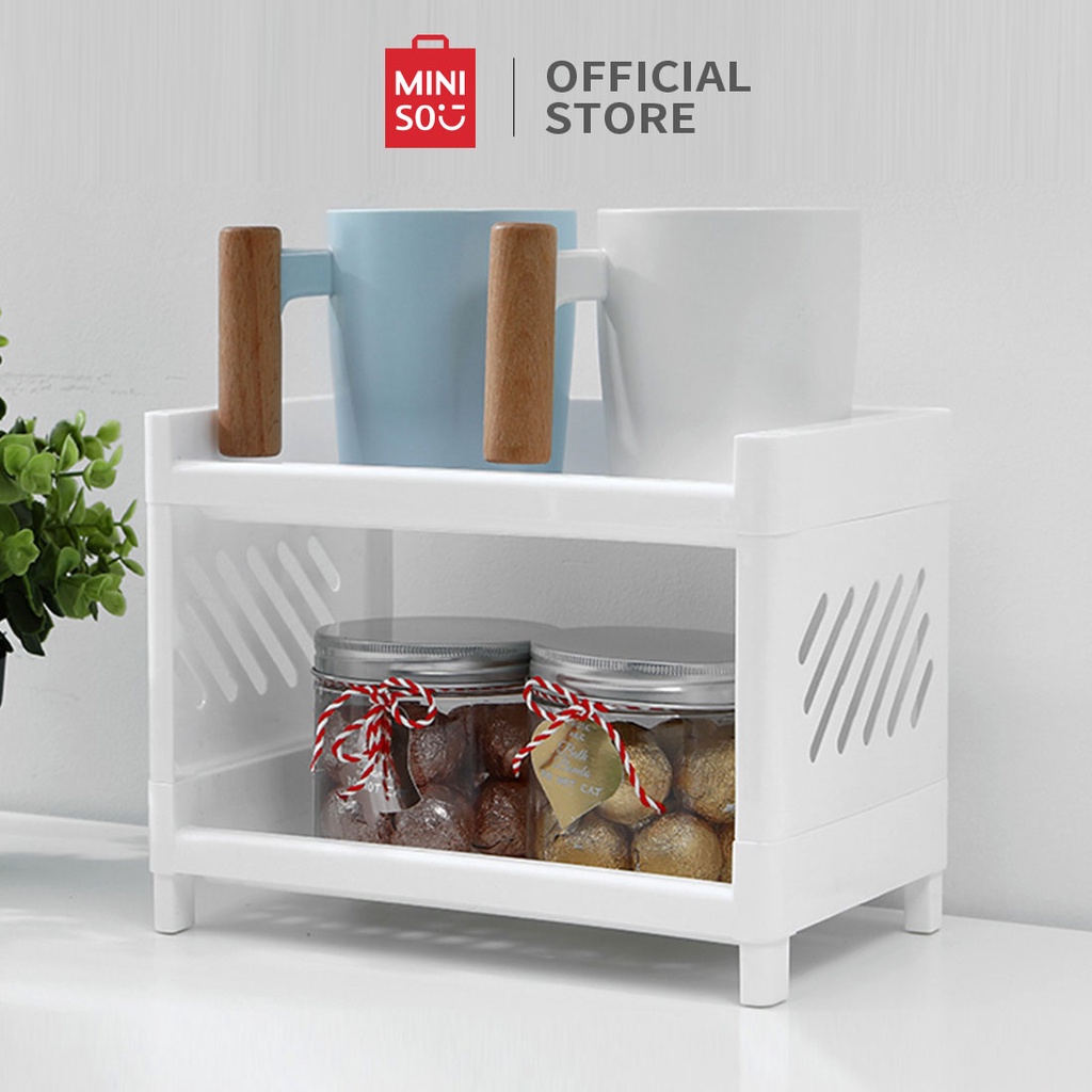 Hộp đựng đồ Kệ đựng đồ 2 ngăn ĐỂ BÀN ĐA NĂNG Miniso