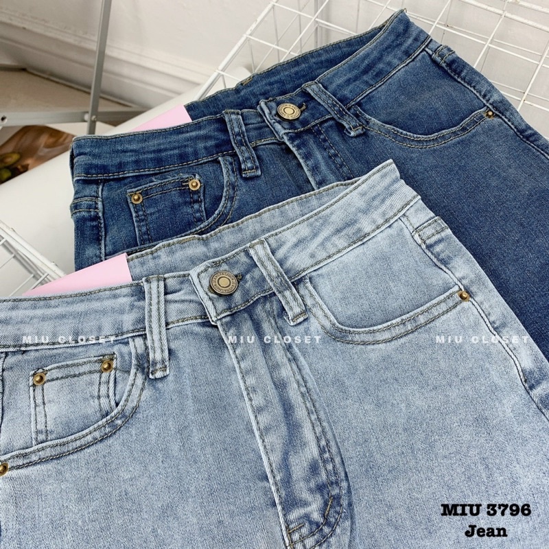 Quần jean ống loe xẻ cạp cao hách dáng chất co dãn thoải mái kiểu Hàn Quốc 2435