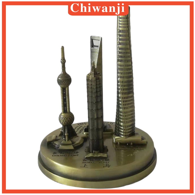 Mô Hình Tòa Nhà Skylines Bằng Kim Loại Màu Đồng 11cm