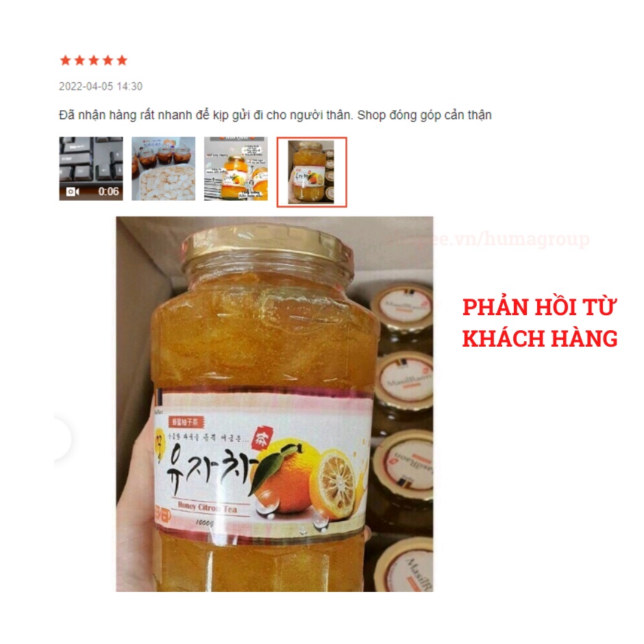 Chanh Mật Ong Hàn Quốc 1Kg - Chành Đào Vàng Hiệu Quả Tốt Cho Tiêu Hóa, Giảm Cân Nhập Khẩu Hàn Quốc